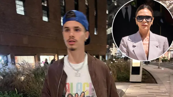 Romeo Beckham Wears Victoria Beckham T-Shirt