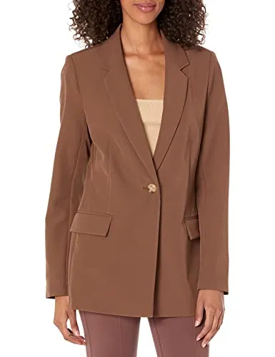 The Drop Women's Blake Long Blazer, Coffee Bean, Small