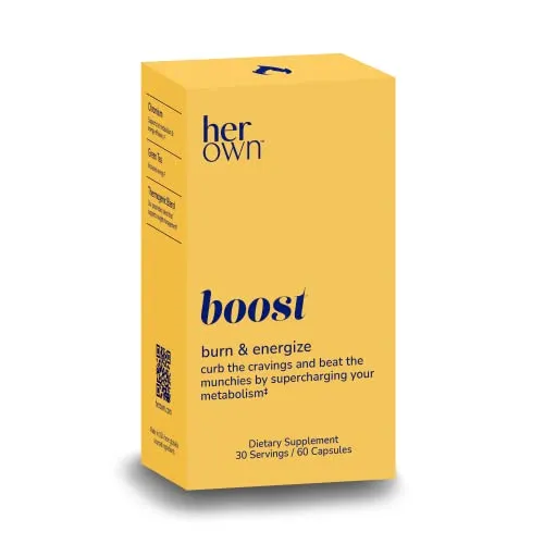 her own Boost, Helps Boost Energy, Supports Metabolism, Proprietary Thermogenic Blend, Green Tea Leaf Extract, Gluten and Soy Free, Vegan, 60 Capsules, 30 Servings, Small, Multi