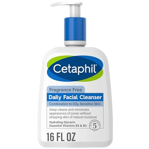 Best for Combination Skin: Cetaphil Daily Facial Cleanser for Combination to Oily, Sensitive Skin