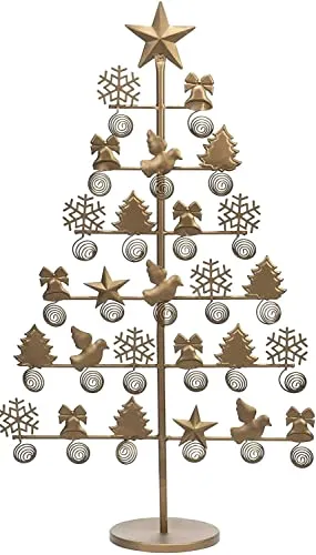 Red Co. 27.5" Tall Decorative Christmas Tree Card & Photo Holder Tabletop Display Rack Ornament in Bronze Finish
