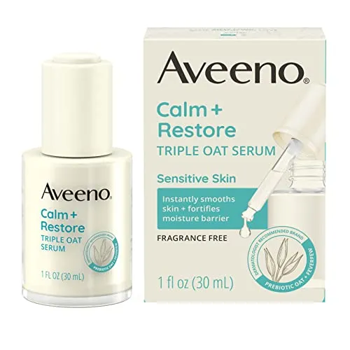 Best for Redness: Aveeno Calm + Restore Triple Oat Hydrating Face Serum for Sensitive Skin