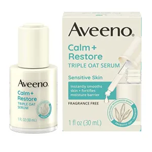 Best for Redness: Aveeno Calm + Restore Triple Oat Hydrating Face Serum for Sensitive Skin