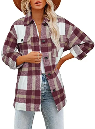 Best Shacket on Amazon: Dokotoo Womens Casual Plaid Button Down Long Sleeve
