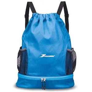 Best for Fitting in a Locker: YOULERBU Dry Wet Drawstring Backpack Bag