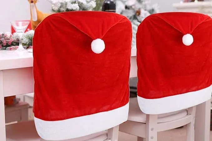 Christmas Santa Hat Chair Cover