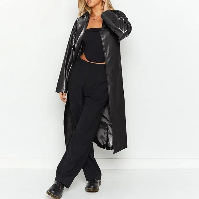 faux leather coat