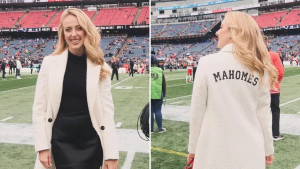 Brittany Mahomes Turns Her Chic Wool Coat into Chiefs Merch