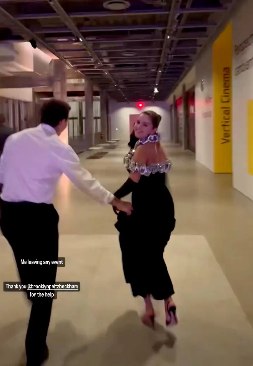 Brooklyn Beckham Holds Selena Gomez's Dress While She Runs out of Museum Gala