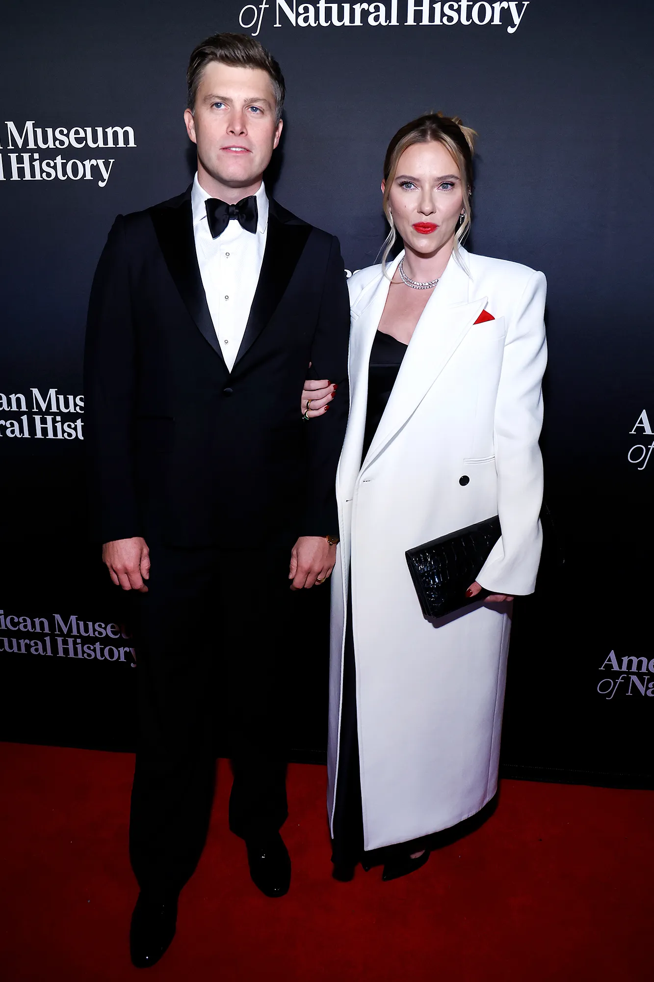 Colin Jost and Scarlett Johansson attend 2023 American Museum Of Natural History Gala