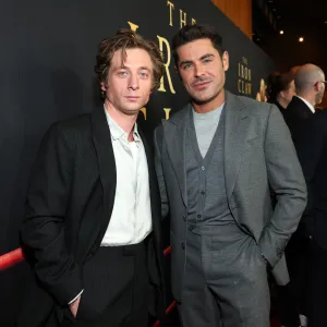 Jeremy Allen White and Zac Efron attend the Los Angeles Premiere of A24's "The Iron Claw"