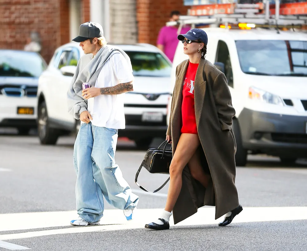 Hailey Bieber Shorts Coat Outfit