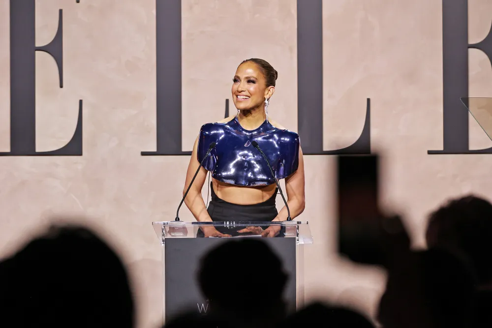 Jennifer Lopez Wears Avant-Garde Breastplate to Elle Women in Hollywood Awards With Ben Affleck