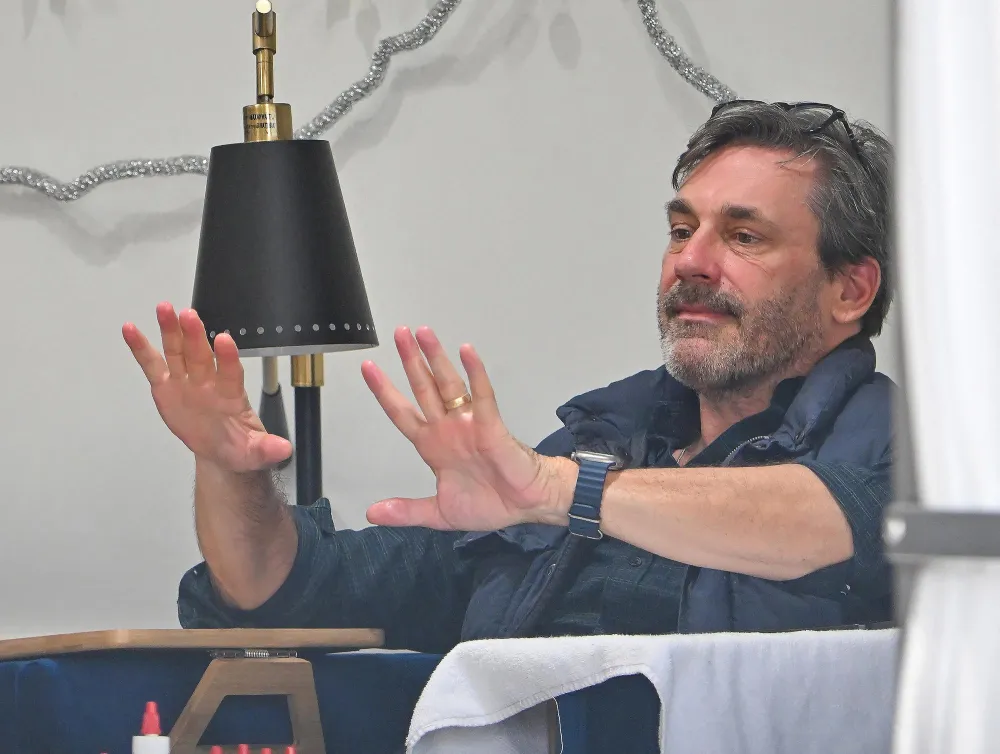 Jon Hamm Is a Mood Trying to Carry His Dry Cleaning Getting His Nails Done