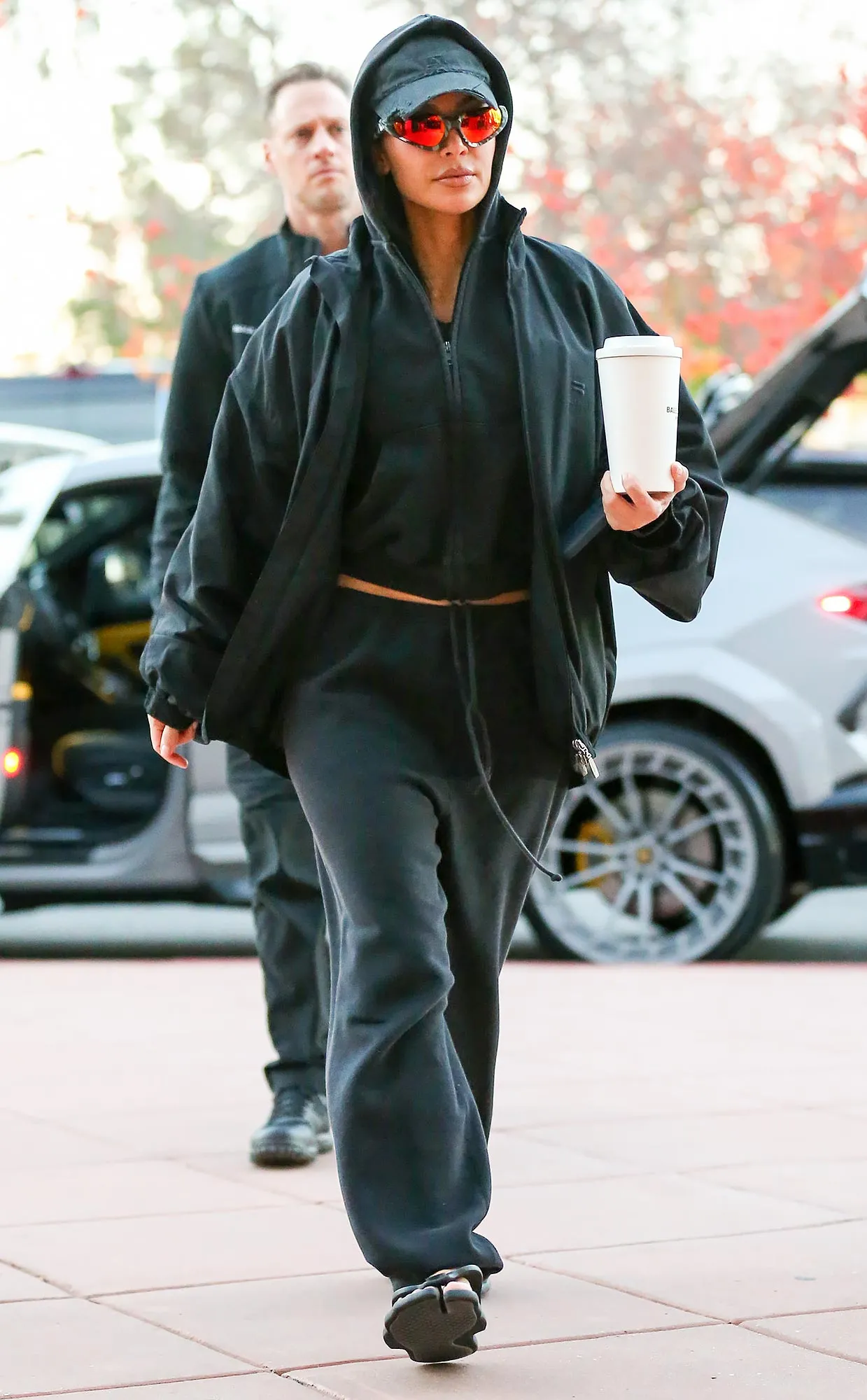 Kim K in Flip Flops