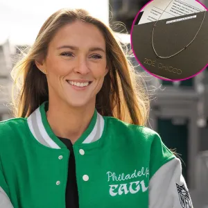 Kylie Kelce Updates Her Favorite Necklace to Include Her Daughters Initials Our Muffins 883 888