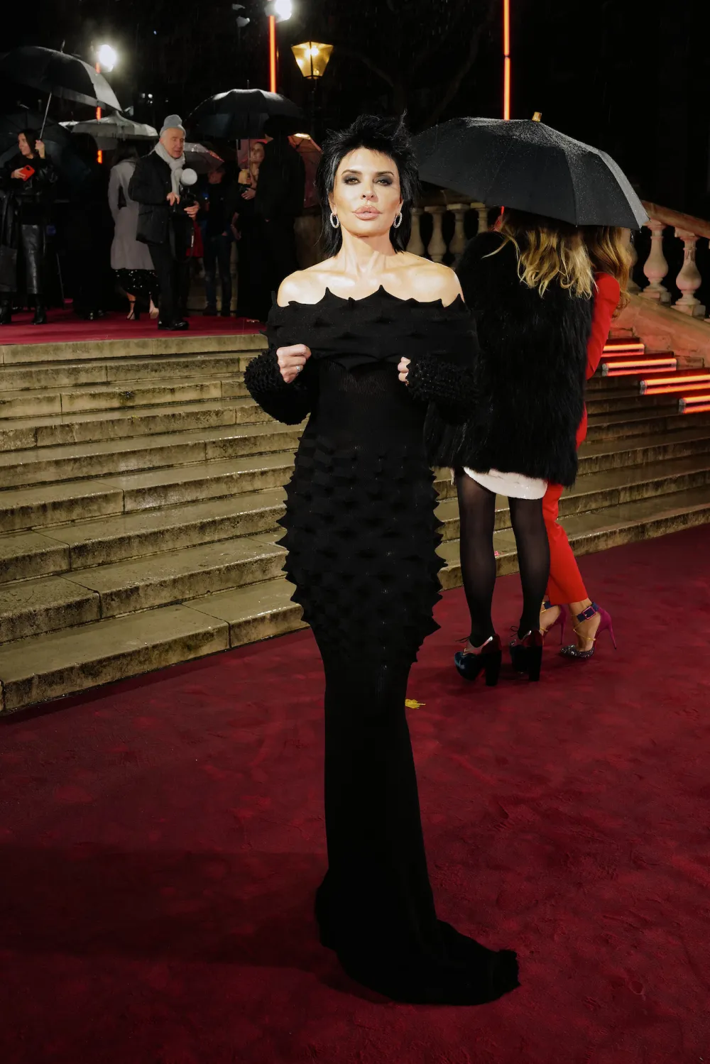 Lisa Rinna Serves Grunge Glamour in Black Spiky Dress at the 2023 British Fashion Awards