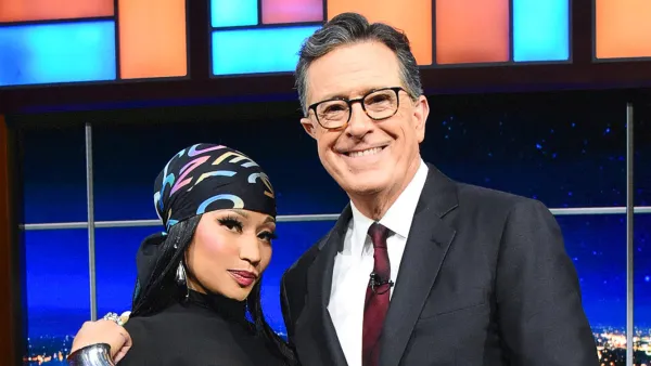 Nicki Minaj Teaches Stephen Colbert How to Properly Apply Perfume 522