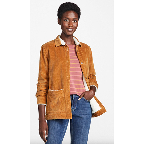 L.L. Bean Women's Comfort Corduroy Relaxed Shirt, Lined