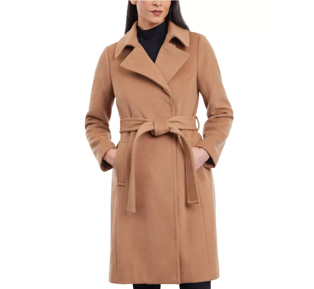 Michael Michael Kors Women's Wool Blend Belted Wrap Coat