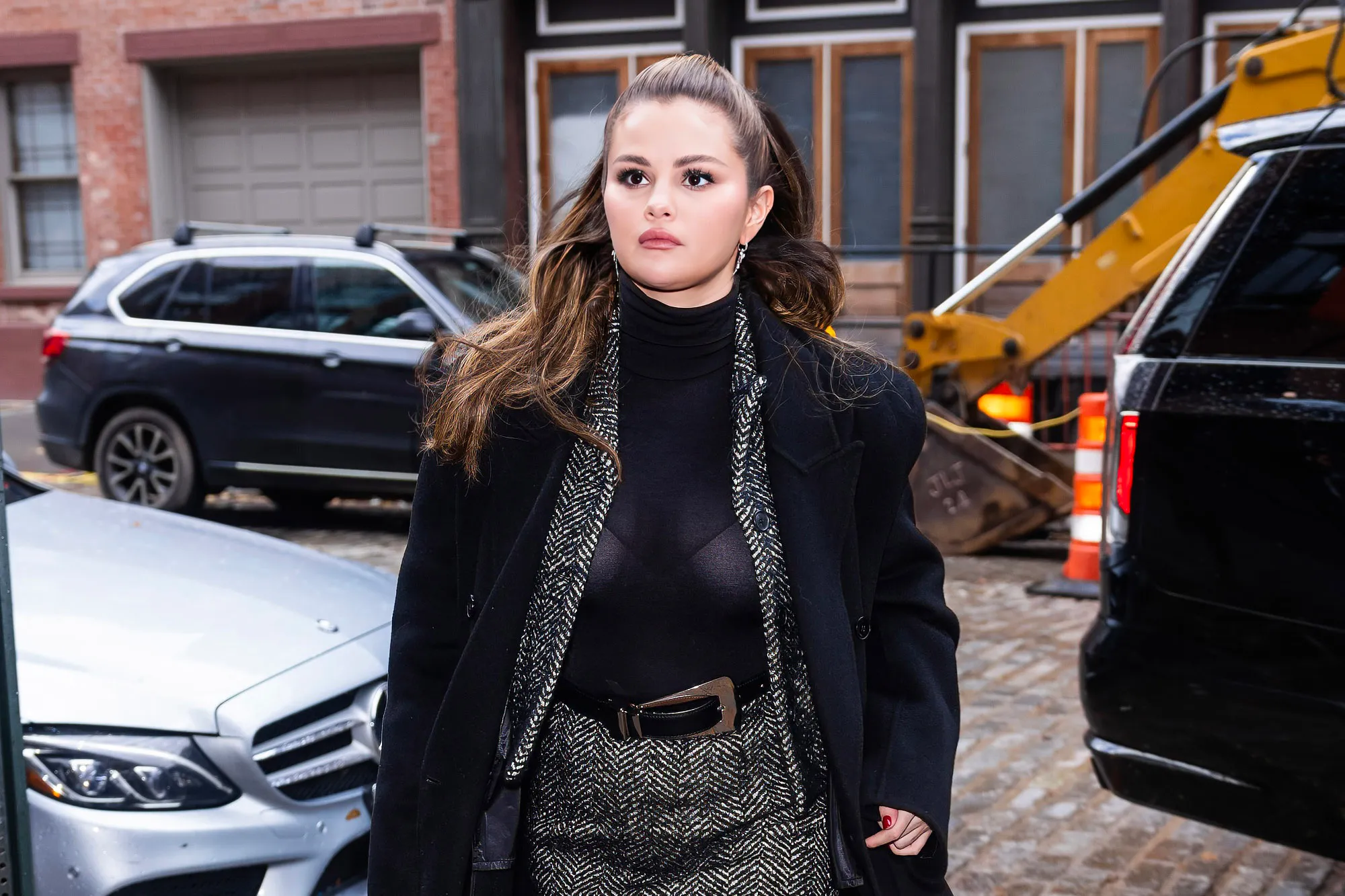 Selena Gomez is seen in Tribeca on December 11, 2023 in New York City. (Photo by Gotham/GC Images)