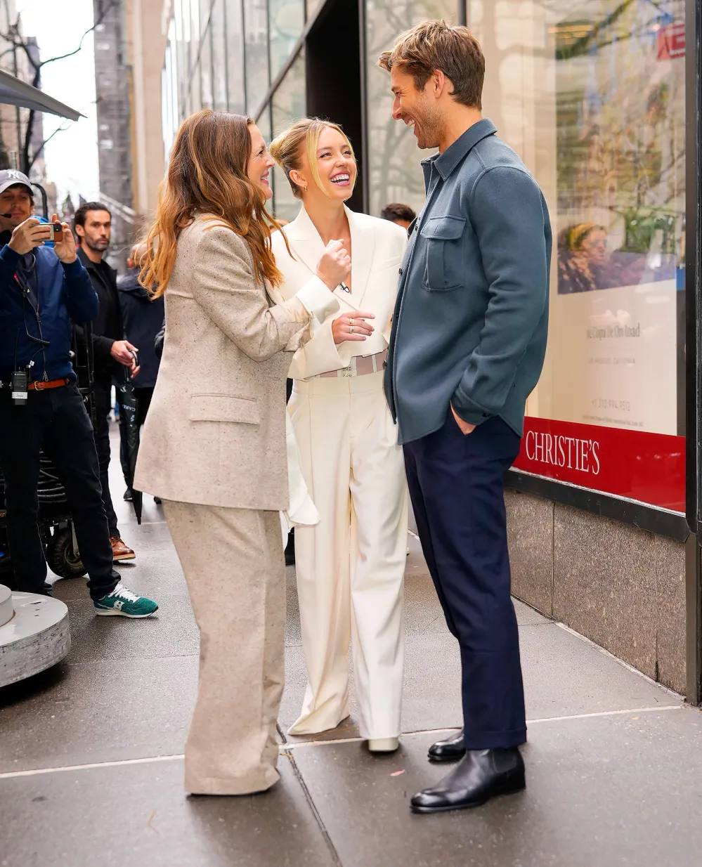 Sydney Sweeney Steps Out in Back-To-Back Monochromatic Outfits Drew Barrymore and Glen Powell