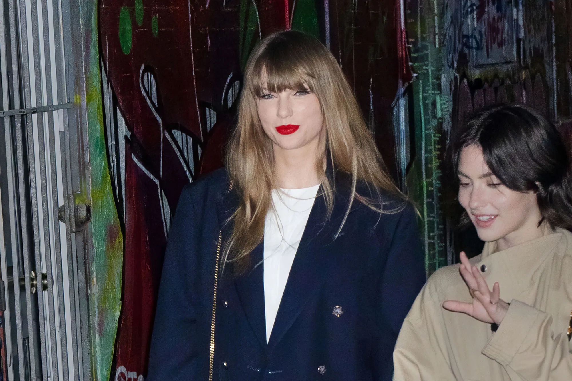 Taylor Swift and Gracie Abrams are seen on November 13, 2023 in New York City. (Photo by Gotham/GC Images)