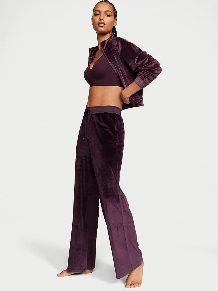 Victoria's Secret Velour Ribbed High-Rise Wide Leg Pants