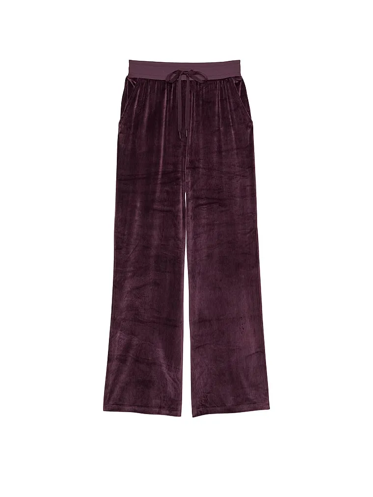 Victoria's Secret Velour Ribbed High-Rise Wide Leg Pants