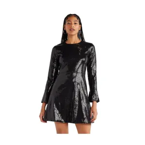 Scoop Women’s Sequin Dress with Slit Sleeves