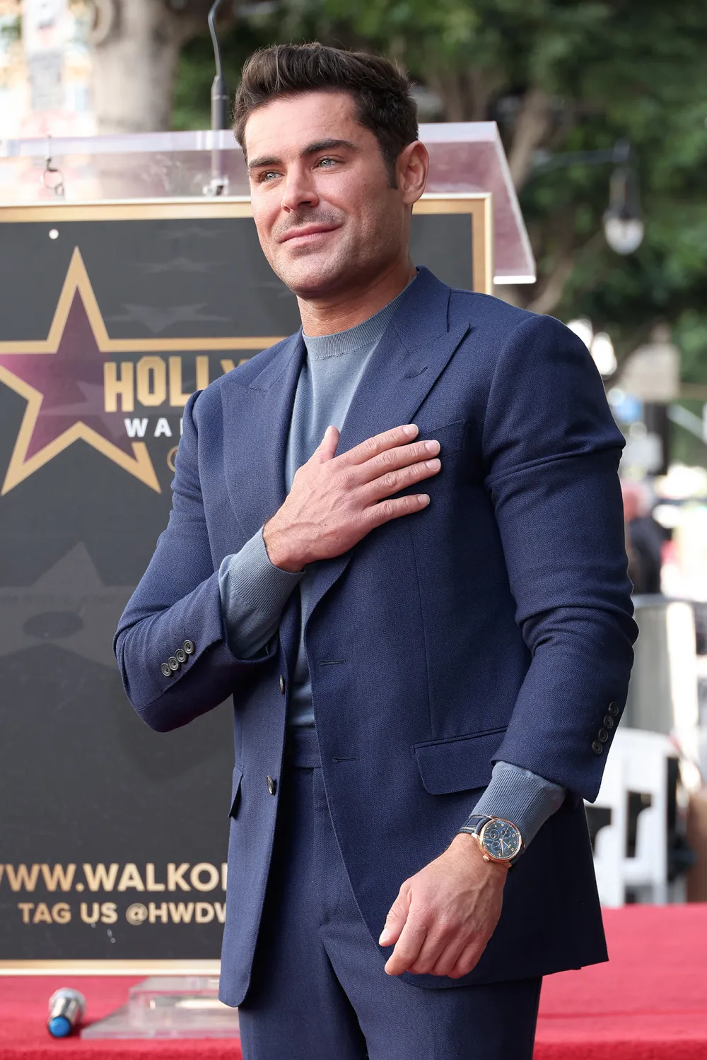 Zac Efron Yells Go Wildcats Says He Sings HSM Songs in the Shower at Walk of Fame Ceremony