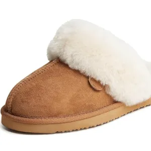 Dearfoams Women's Fireside Sydney Shearling Fur Indoor/Outdoor Scuff Slipper