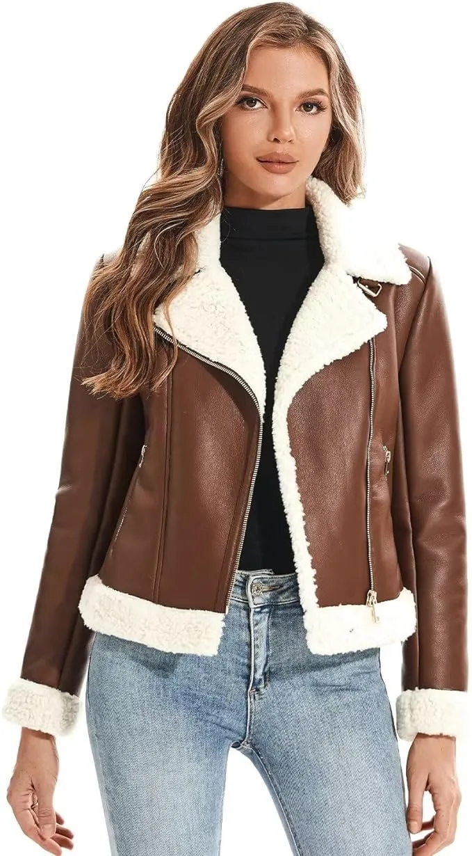Diashiny Faux Shearling Fur Coat