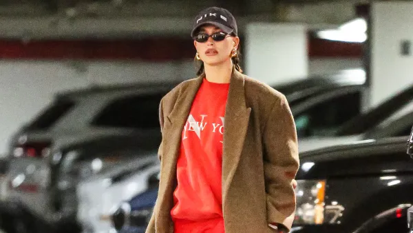 Hailey Bieber Shorts Coat Outfit
