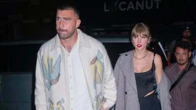 Taylor Swift and Travis Kelce Spotted at Holiday Party in Kansas City In Matching Sweaters