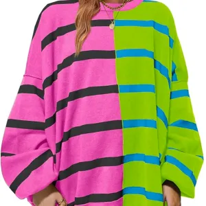 Fisoew Striped Pullover Sweater
