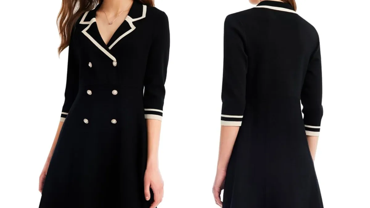 Goelia Black Mini Sweater Dress