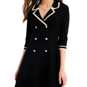 Goelia Black Mini Sweater Dress