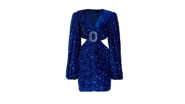 Line and dot sequin dress