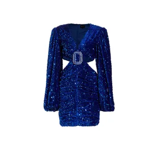 Line and dot sequin dress