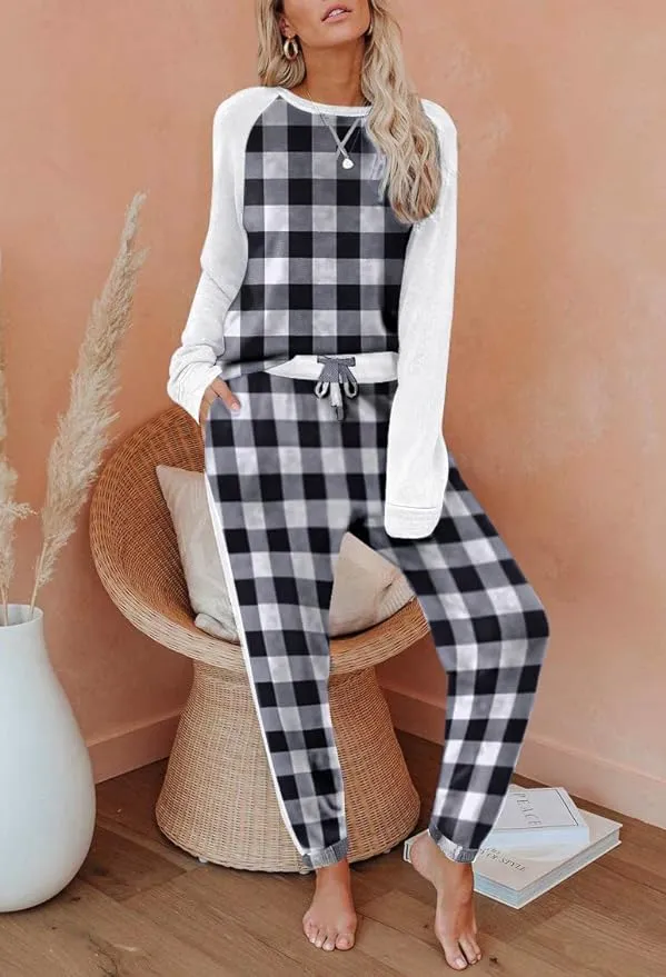 plaid pajama set
