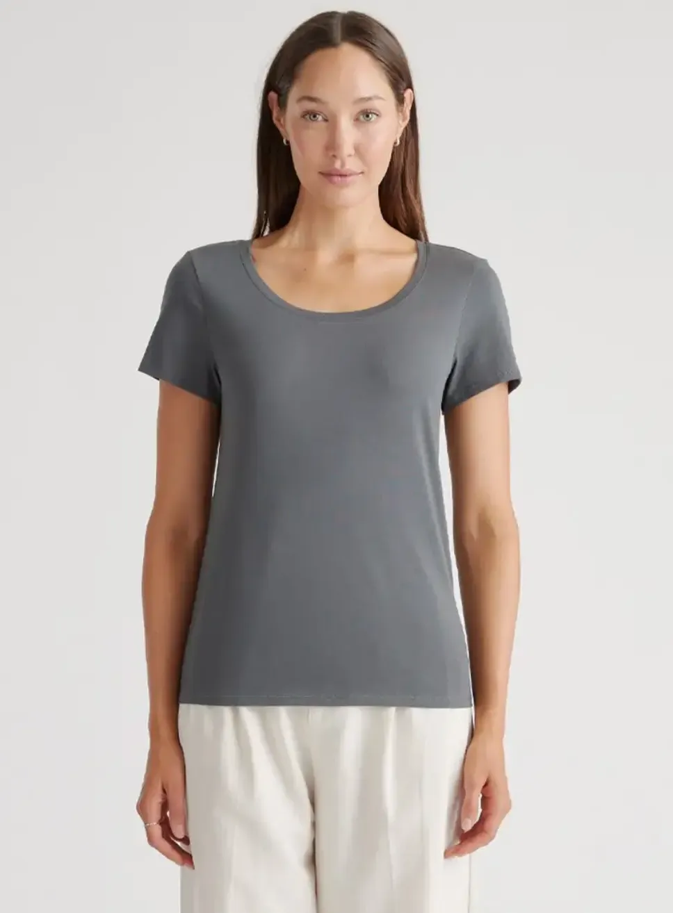 Quince Cotton Modal Scoop Neck Tee