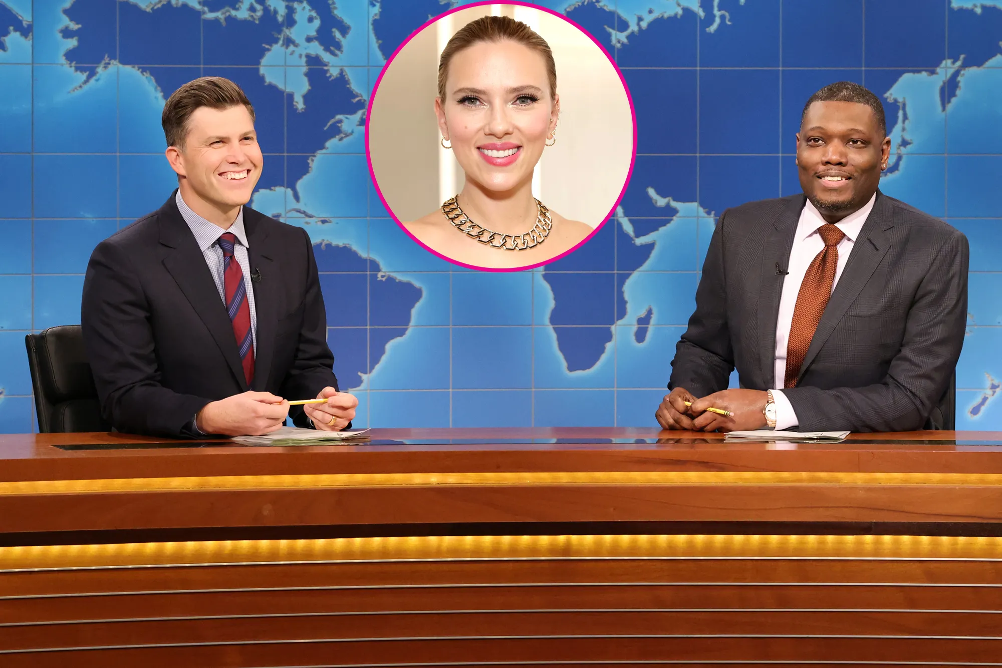 Colin Jost Reads Michael Che&rsquo;s &lsquo;SNL&rsquo; Diss About Scarlett Johansson Movies: &lsquo;I&rsquo;m Kidding, Honey&rsquo;&nbsp;