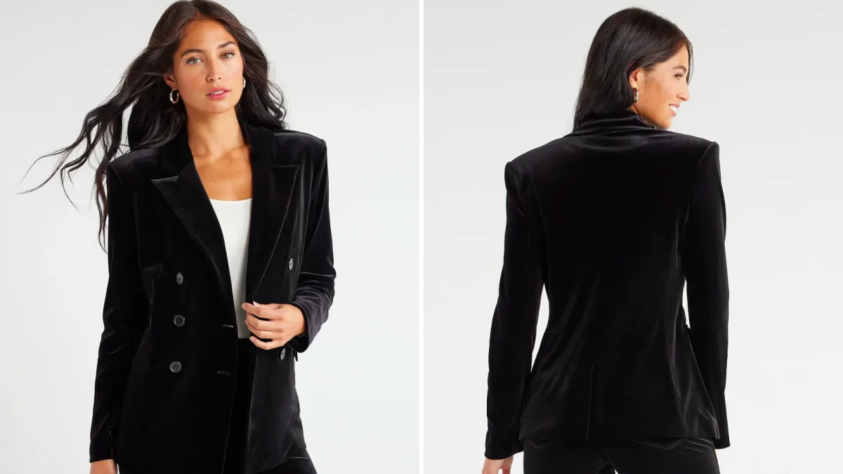 Sofia Jeans Velvet Double-Breasted Blazer