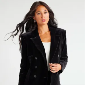 Sofia Jeans Velvet Double-Breasted Blazer