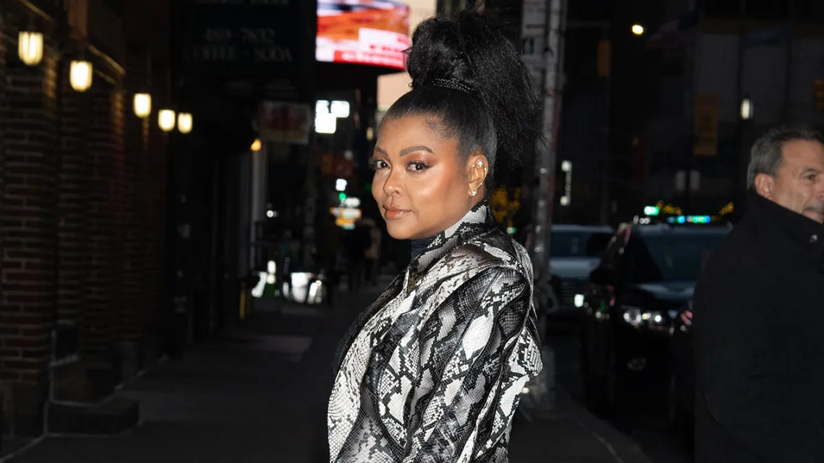 Taraji P. Henson outside of the Ed Sullivan Theater in New York City on December 12, 2023.