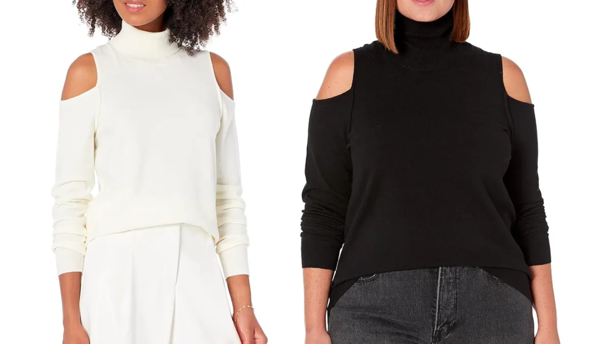 The Drop Gabriel Cold-Shoulder Sweater