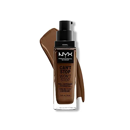 Best for Combination Skin: NYX Professional Makeup Can’t Stop Won’t Stop 24hr Full Coverage Foundation, Matte Finish