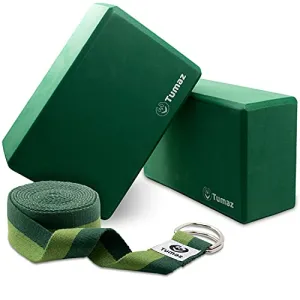 Best for Restorative Poses: Tumaz Yoga Blocks Set, 2 Pack with Strap