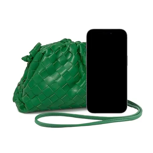 Woven Dumpling Bag for Women Clutch Purses, Cloud Crossbody Handbag Soft Shoulder Bag